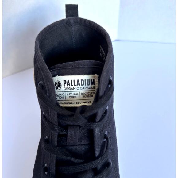 Palladium Pallashock Organic 2 Platform Black High Top Y2K Preppy M 11 W 12.5 - Picture 2 of 12